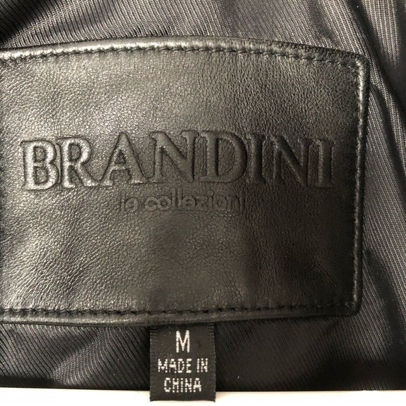 Brandini Mens Leather Coat Jacket - Picture 4 of 10